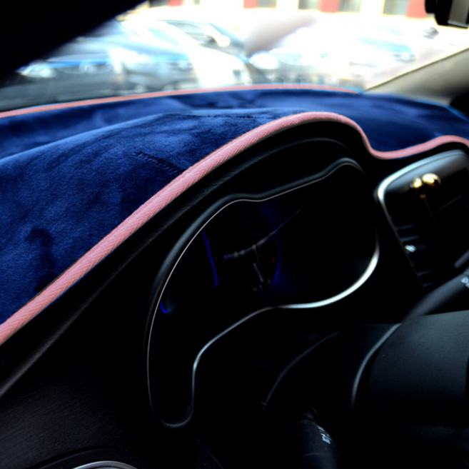 블루코드 벨벳 대쉬보드커버 쌍용 + 더스트백, 렉스턴1(상단매립), 블루 + 핑크