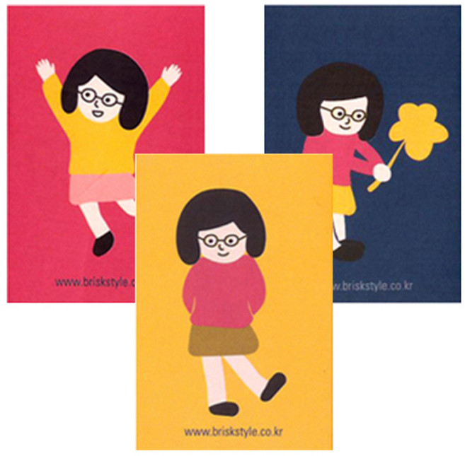 브리스크스타일 성냥 3p 세트 안녕, Happy, Dandy, Grace, 1세트