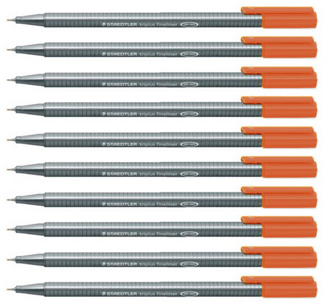 스테들러 트리플러스 화인라이너 334 수성펜 0.3mm, 48kalahariorange, 10개