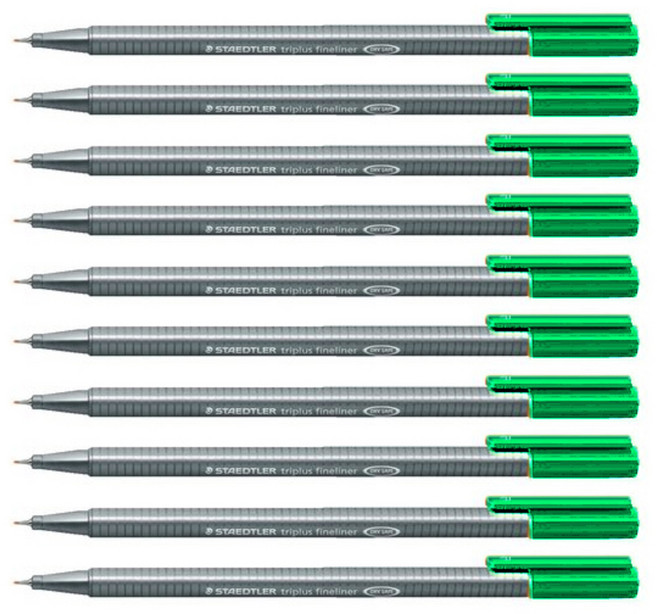 스테들러 트리플러스 화인라이너 334 수성펜 0.3mm, 550palegreen, 10개