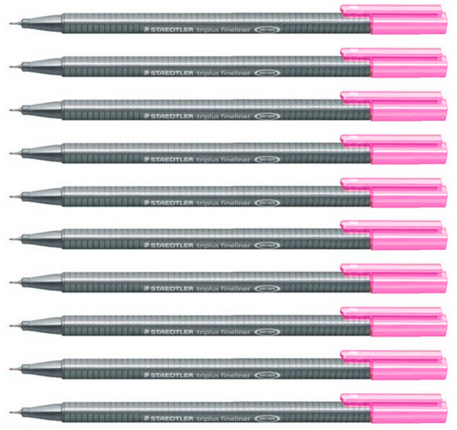스테들러 트리플러스 화인라이너 334 수성펜 0.3mm, 221neonpink, 10개
