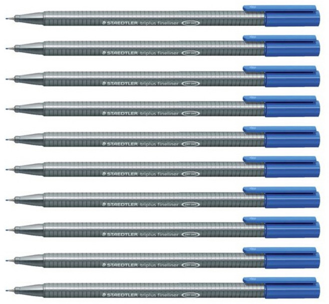 스테들러 트리플러스 화인라이너 334 수성펜 0.3mm, 63delftblue, 10개