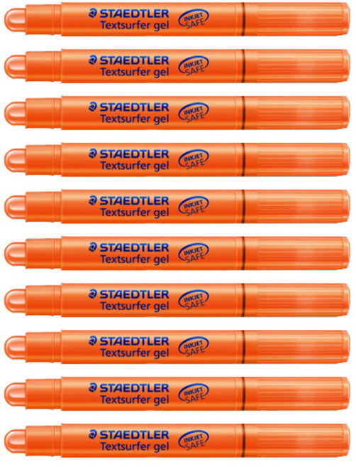 스테들러 텍스트서퍼 겔 고체 형광펜 264, 오렌지, 10개