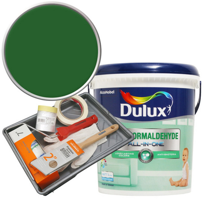 듀럭스 안티 포름알데히드 올인원 페인트 세트, Wreath of Green, 3L, 1개