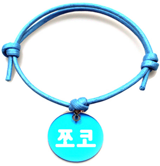 펫츠룩 굿모닝 블루 반려동물 목걸이 M + 알미늄원형 팬던트 M, 블루(쪼코), 1개