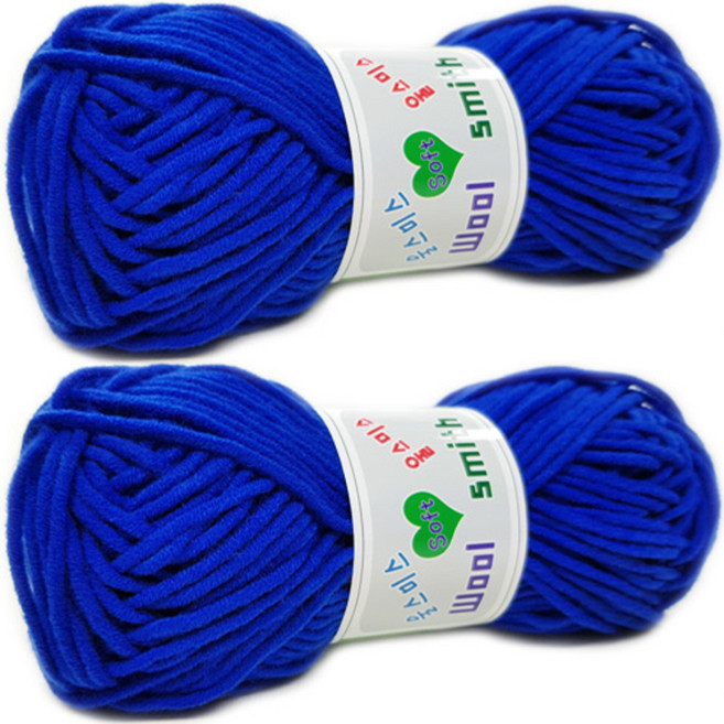 행복뜨기 울스미스 뜨개실, 47 파랑, 2개