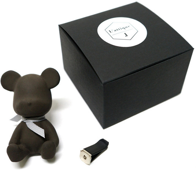 라띠크제이 베어브릭 석고방향제 블랙 + 리필오일 + 클립, 가든스윗티