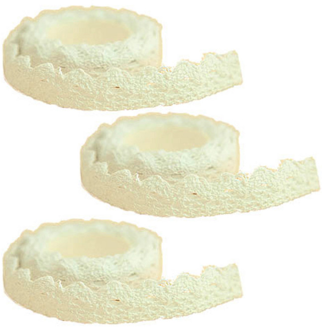 도나앤데코 레이스 테이프, 화이트, 3개