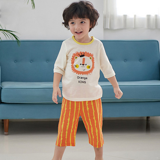 Maykids 童款獅子王緹花7分袖家居套裝
