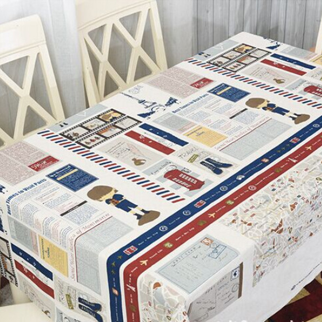 이코디 일러스트 라이프 테이블 보, 포스트카드, 90 x 90 cm