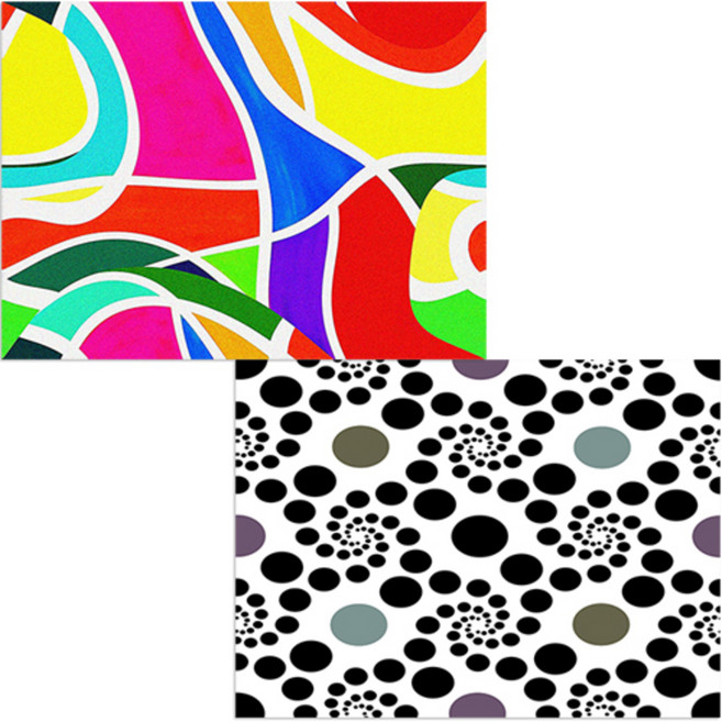 벨라 실리콘 식탁매트 동굴이 + 얼룩, 혼합 색상, 385 x 285 mm, 두께 1mm, 1개