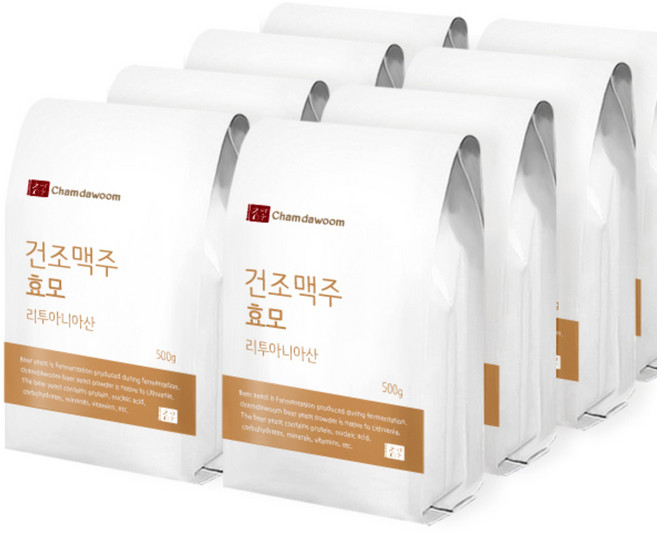 참다움 건조맥주효모 분말, 500g, 8개