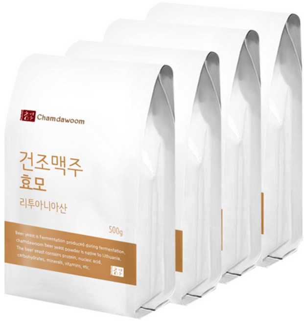 참다움 건조맥주효모 분말, 500g, 4개