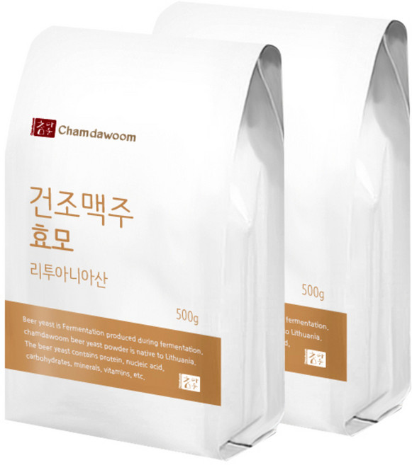 참다움 건조맥주효모 분말, 500g, 2개