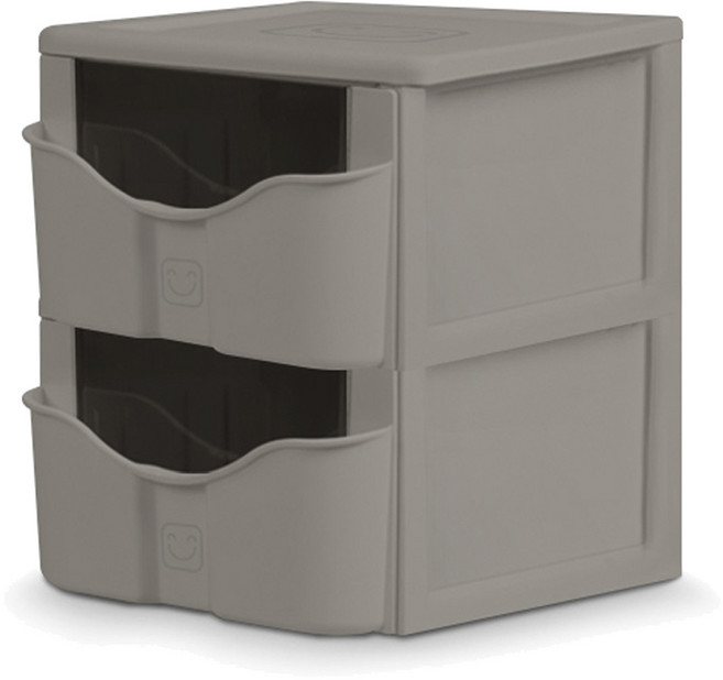 스마일 스마트 서랍장 모던, 브라운, 2단