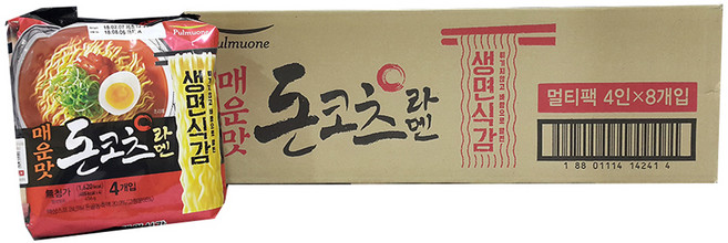 풀무원 생면식감 매운맛 돈코츠라멘 114g, 32개