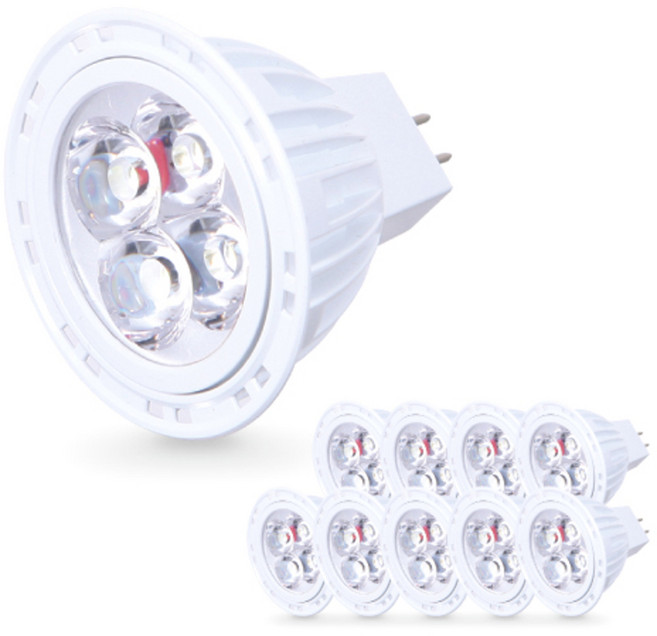 씨티오 LED MR16 램프 4W, 전구색, 10개