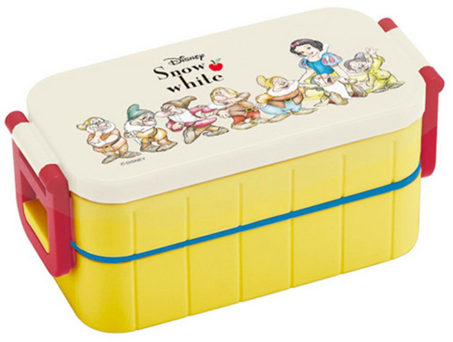 스케이터 아동용 백설공주 2단 도시락 600ml, 혼합 색상, 1개