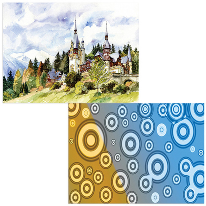 벨라 실리콘 식탁매트 동그라미 1 세트, 동그라미 1, 풍경, 385 x 285 mm