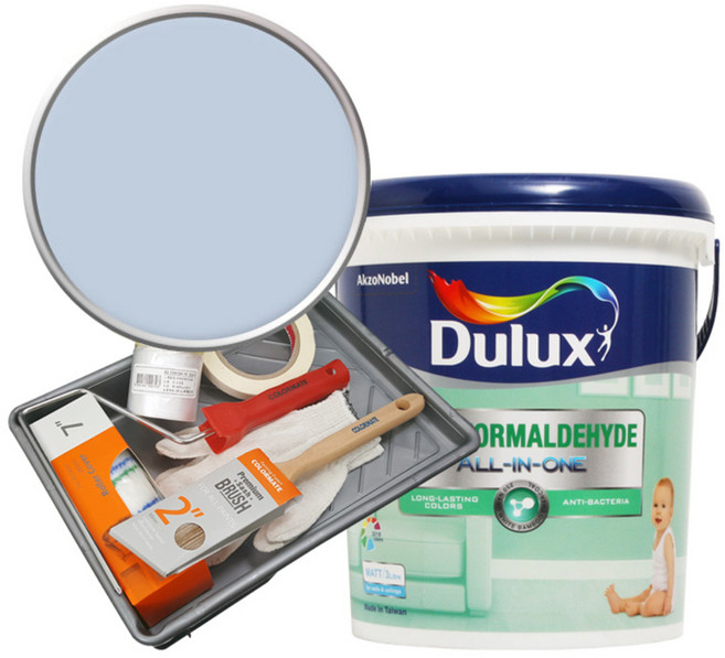 듀럭스 안티 포름알데히드 올인원페인트 세트, Blue Silk, 3L, 1개