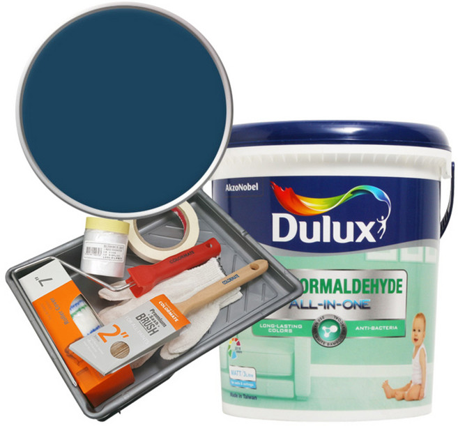 듀럭스 안티 포름알데히드 올인원페인트 세트, Indigo Nights, 3L, 1개