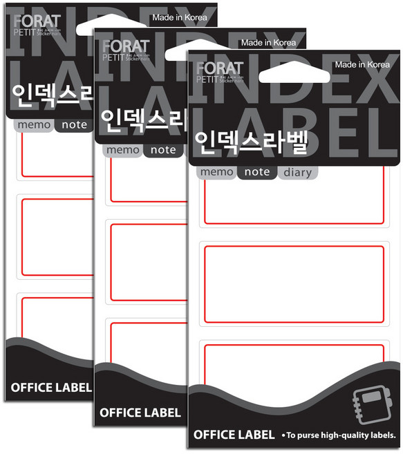 쁘띠팬시 인덱스라벨 20-203R, 18개입, 3개
