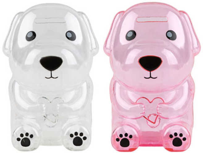 포포팬시 투명 강아지 저금통, 랜덤 발송, 2개입