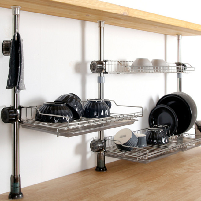 리빙해피 국산 알파 씽크 선반 3단, 혼합 색상