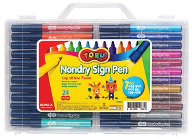 동아 토루 논드라이 사인펜 24색, 단품, 1세트