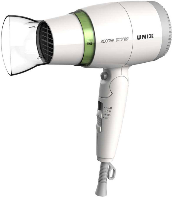 유닉스 접이식 이온 헤어드라이어 2000W, UN-A1454, 혼합 색상