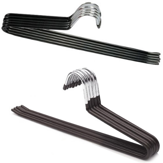 선우랜드 논슬립 코팅 바지걸이 행거 블랙 5p + 브라운5p, 혼합 색상, 10개입