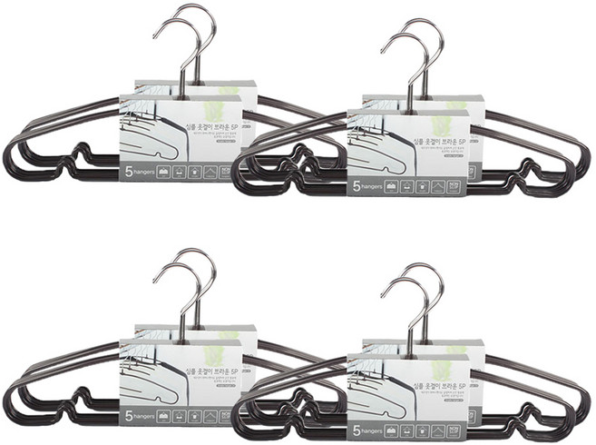 선우랜드 논슬립 심플옷걸이, 브라운, 40개