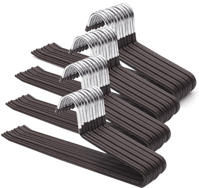 선우랜드 논슬립 코팅 바지걸이 행거, 브라운, 40개입