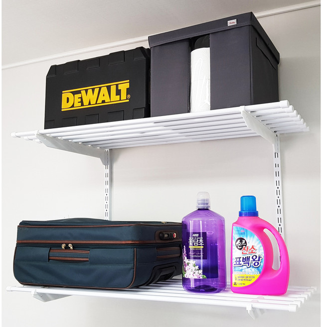 하드웰 다용도 철재 직사각형 선반, 화이트, 2단