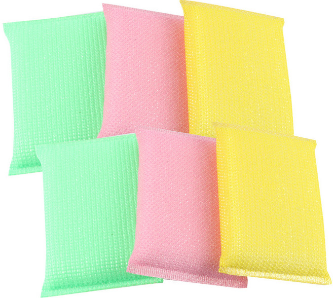 선우랜드 뽀드득 컬러파워 수세미 130 x 90 mm, 1개입, 6개