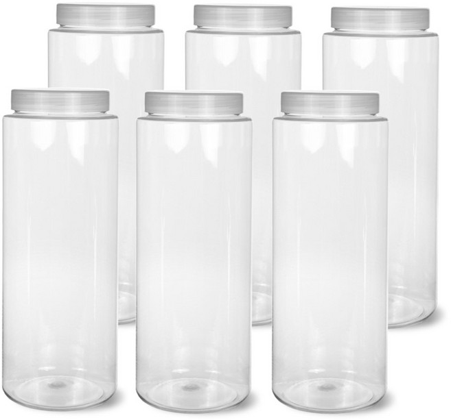 미르코리아 팜스원형 밀폐용기 화이트, 6개, 1.5L