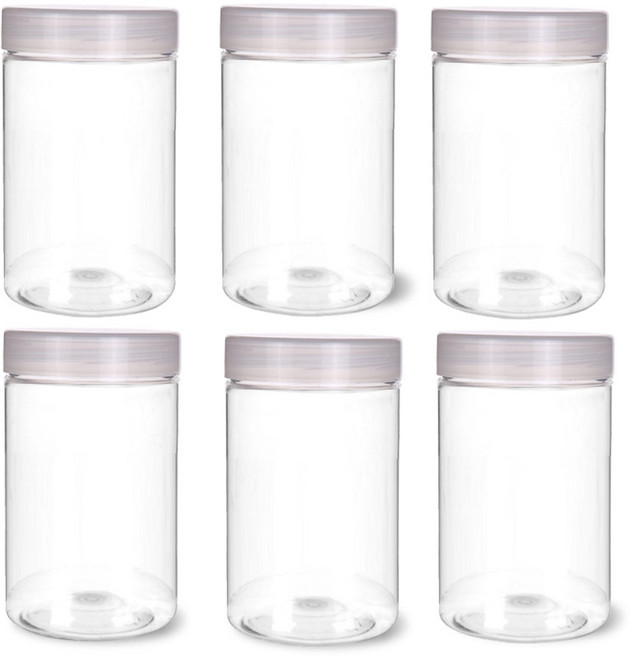 미르코리아 팜스원형 밀폐용기 화이트, 6개, 300ml