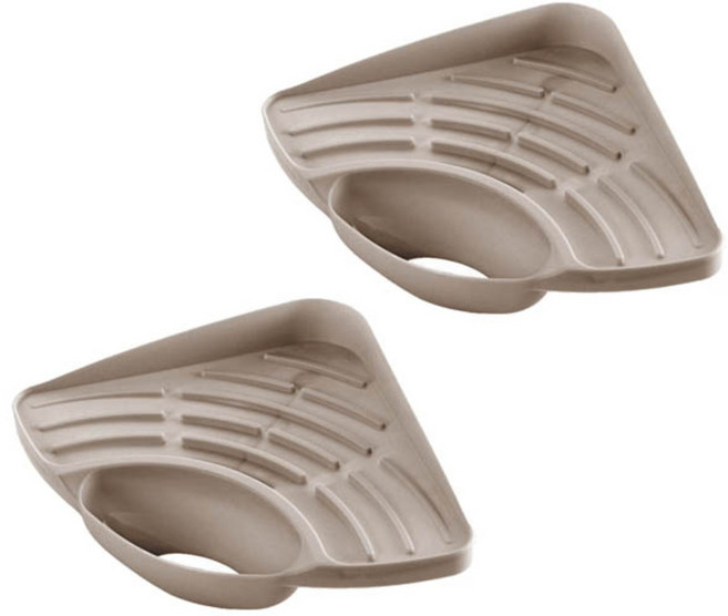 블럭마트 주방 싱크대 코너선반 수세미걸이, 그레이, 2개