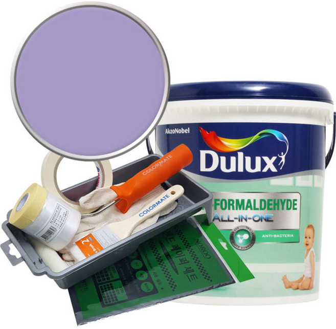 듀럭스 안티포름알데히드 올인원 페인트 세트, Concord Grape, 3L