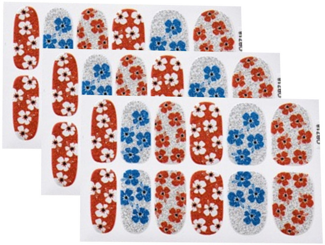 이엘피코리아 이코 네일 스티커 플라워 댄스, QB718, 3개입