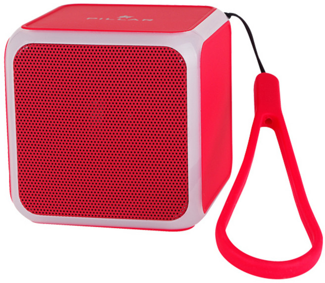 PILLAR 블루투스 컴팩트 큐브 미니 스피커, BT-H1, 레드