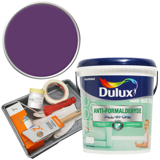 듀럭스 안티 포름알데히드 올인원 페인트 세트, Grape Jamboree, 3L, 1개