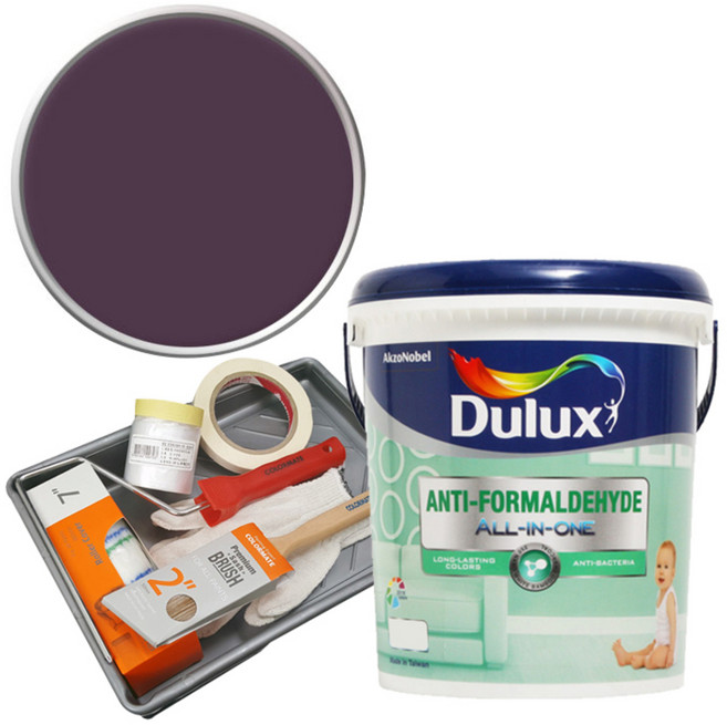 듀럭스 안티 포름알데히드 올인원 페인트 세트, Grape Thistle, 3L, 1개