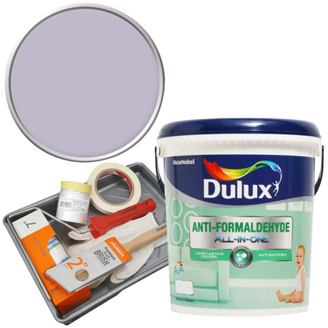 듀럭스 안티 포름알데히드 올인원 페인트 세트, Smooth Grape, 3L, 1개