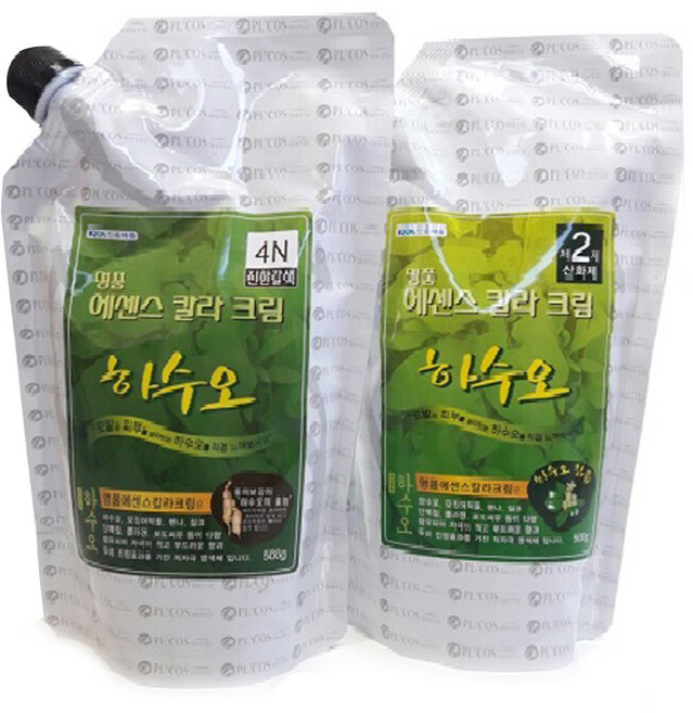 피엘코스메틱 명품 에센스 칼라 크림 염색제 1제 500ml + 2제 500ml, 4N진한갈색, 1개
