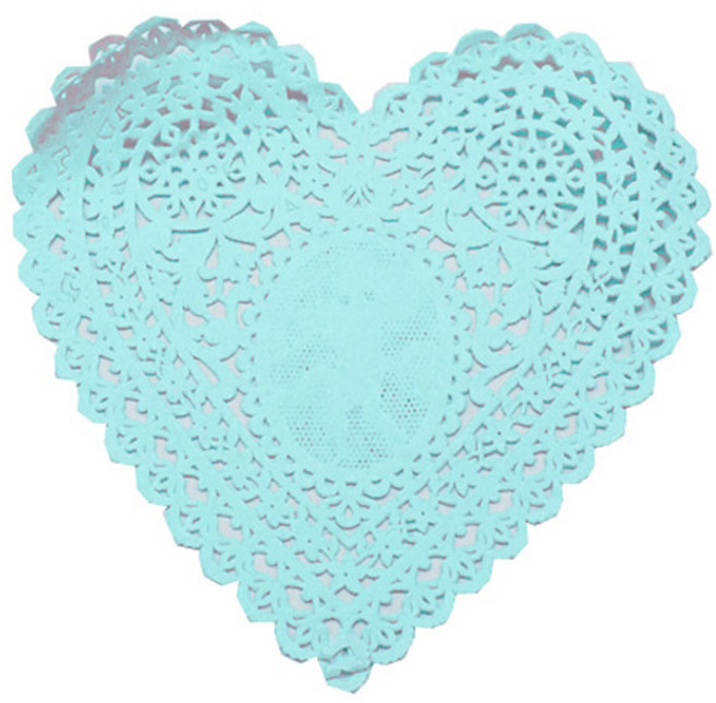 도나앤데코 산레오 디테일 하트 도일리 페이퍼 14.5cm, 블루, 30개