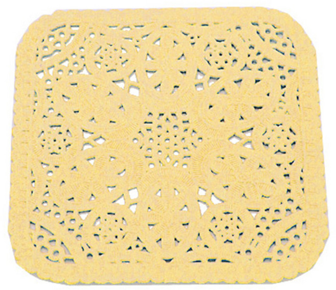 도나앤데코 산레오 사각 도일리 페이퍼 10cm, 옐로우, 40개