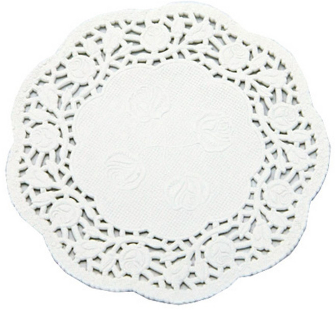 도나앤데코 꽃 원형 도일리 페이퍼 14cm, 화이트, 200개