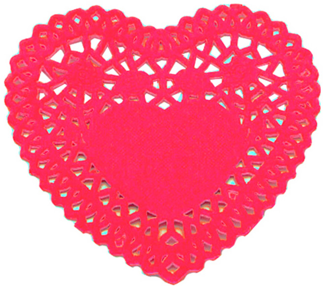 도나앤데코 하트 도일리 페이퍼 10cm, 레드, 250개