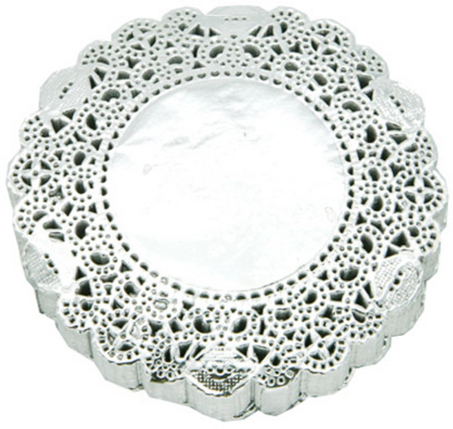 도나앤데코 엘리니 도일리 페이퍼 10cm, 실버, 250개